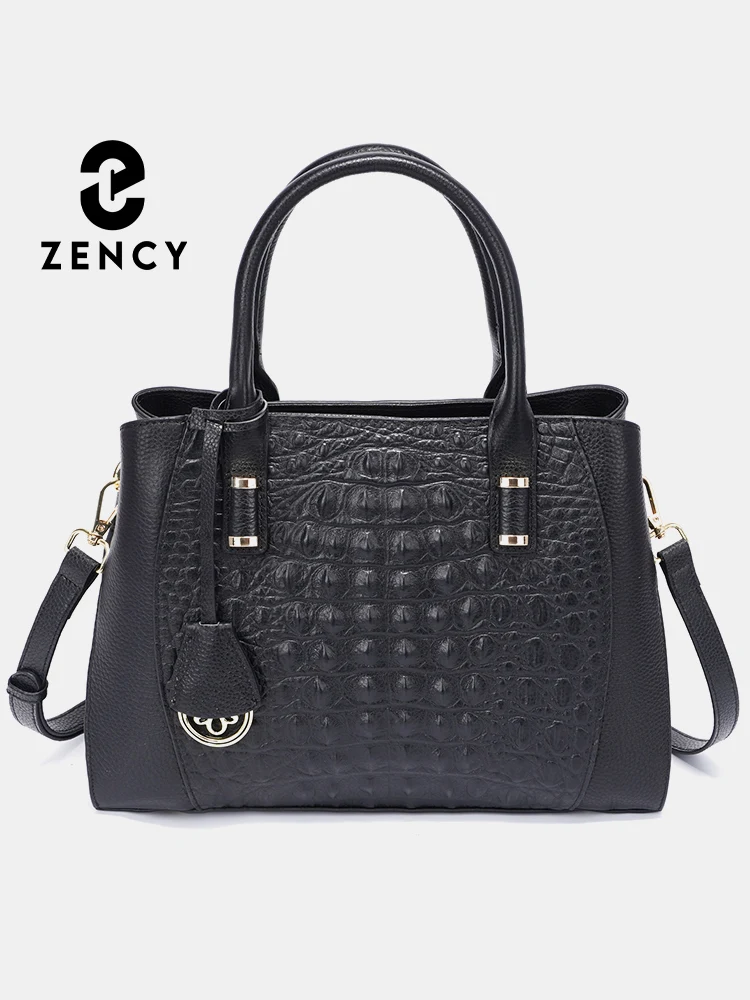 

Zency Fashion Ladies Alligator Handbags Real Leather Top-handle Bag Women Luxury Designer Crossbody Bag Tote Purse Deep Blue Red