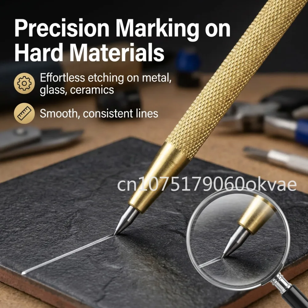 Diamond nib titanium pen, precision metalworking and woodworking tools for cutting glass, tiles, metal and wood