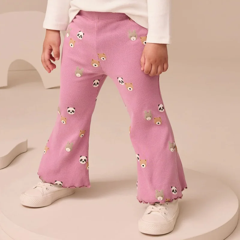 القفز متر ليوبارد مضيئة السراويل للأطفال 2-7T كامل طول قلم رصاص بنطلون الخريف الربيع موضة الأطفال طماق