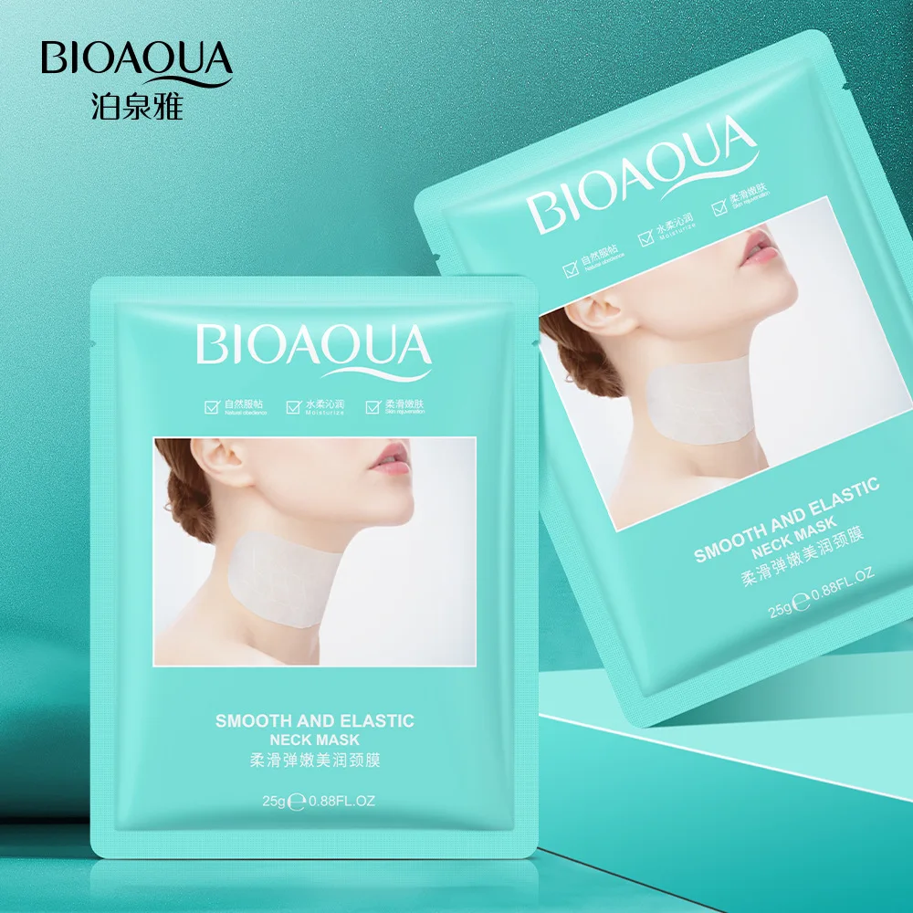 Bioaqua 10pcs Collagen Neck Mask Firming Nourishing Brightening Neck skincare Mask Beauty Moisturizing Neck Skin Care