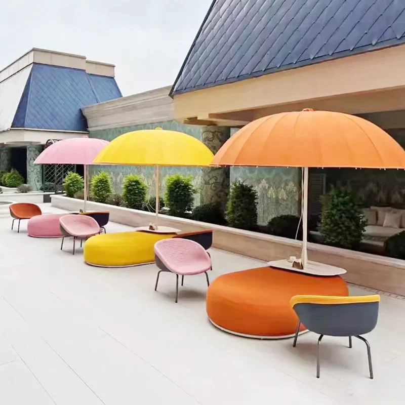 

ZQDZ Outdoor Courtyard Umbrella Central Pillar Umbrella Hotel Cafe Milk Tea Shop Swimming Pool Beach Umbrella Villa Garden Terra