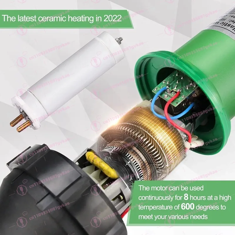 1600W Plastic Welder Hot Air Torch Plastic Welding Gun Welder Pistol PE PVC Plastic Repairing Tool Kit with Nozzles Roller