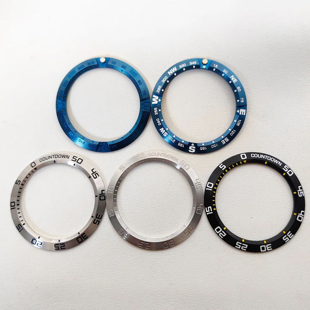 Вставка безеля для часов 41x32 мм, изогнутое кольцо безеля, подходит для корпуса часов King Samurai, вставка безеля из нержавеющей стали, запасные части для часов