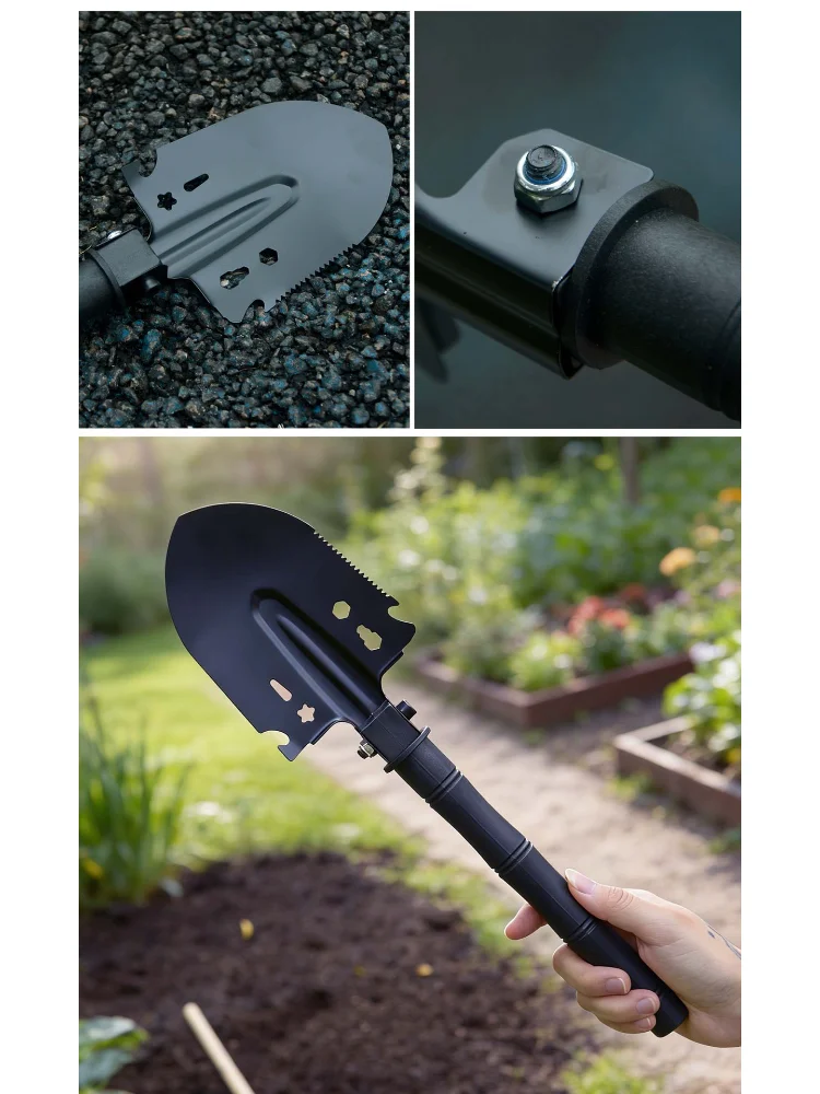 Multifunction Camping Shovel Military Entrenching Tool Survival Spade for Hiking Fishing Gardening Outdoor Use - view 4