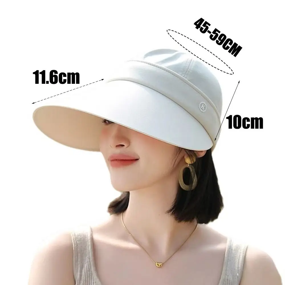 قبعة صيفية نسائية جديدة قابلة للطي مع قبعة قابلة للإزالة، قبعات واقية من الشمس بحافة كبيرة قابلة للتعديل، قبعة كروية للحماية من الأشعة فوق البنفسجية