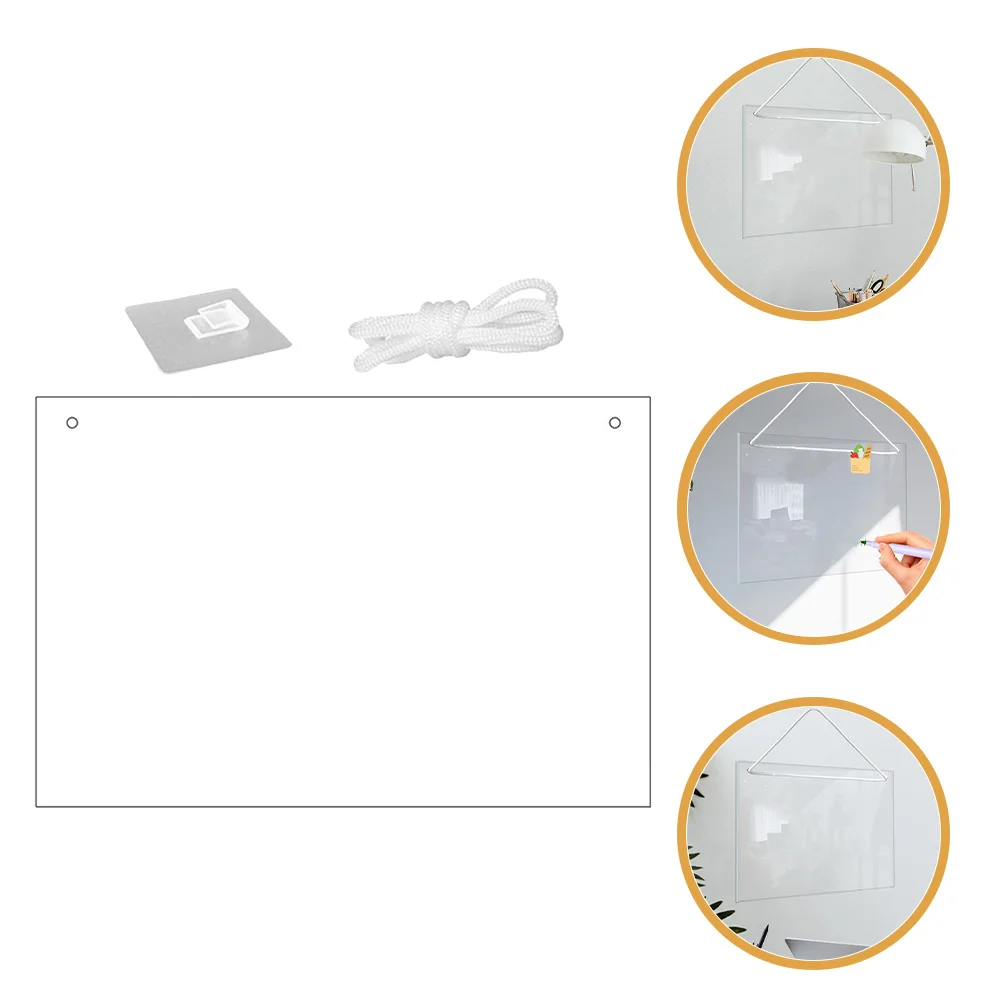 2pcs Dry Erase Clear Acrylic Writing Board For Office Desk Wall Mounted Message Board Desktop Memo Organizer Small Whiteboard