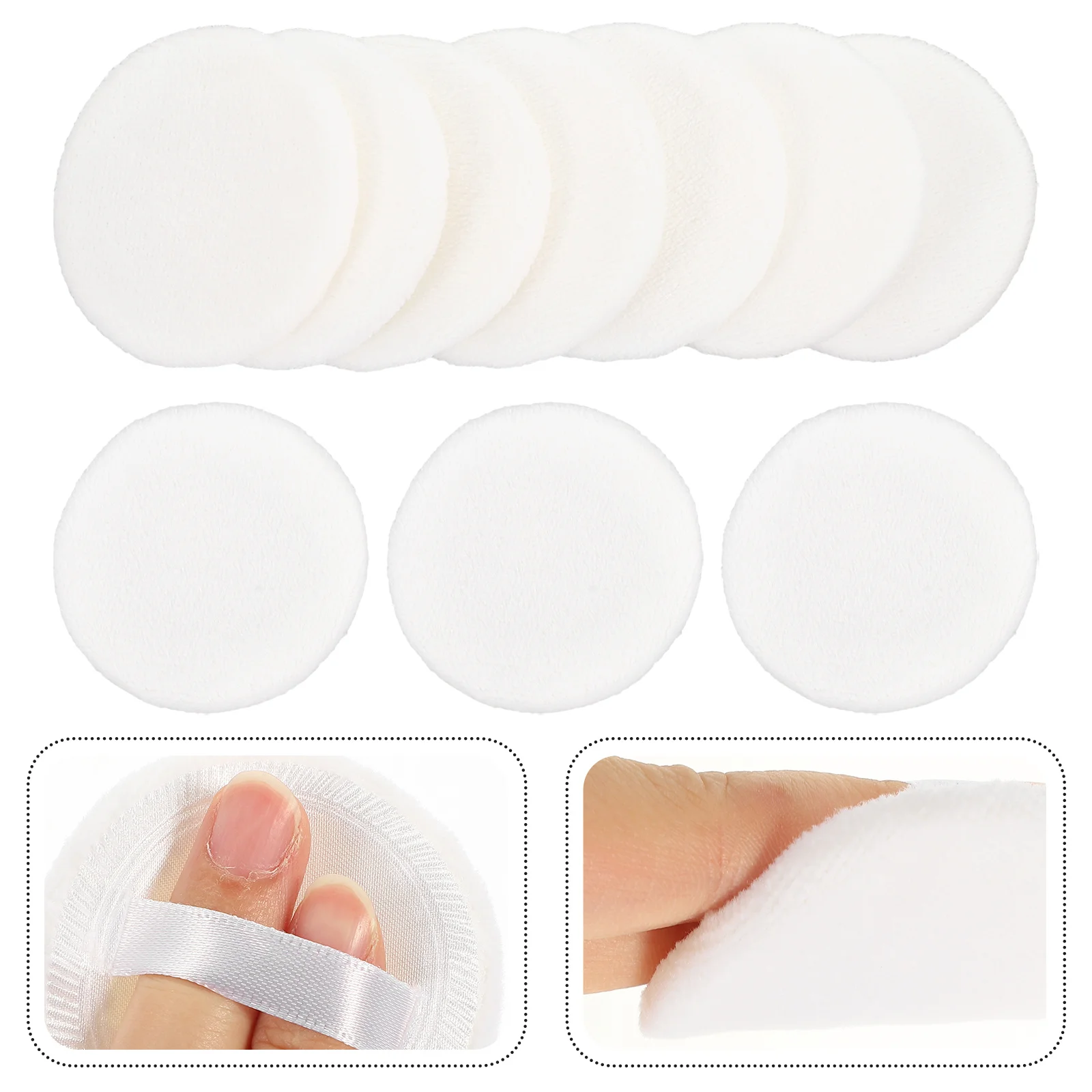 10 pezzi di nastro di cotone per polvere per trucco, cuscinetti per polvere morbida, strumenti portatili per soffio per trucco viso, cosmetici, soffio per il viso