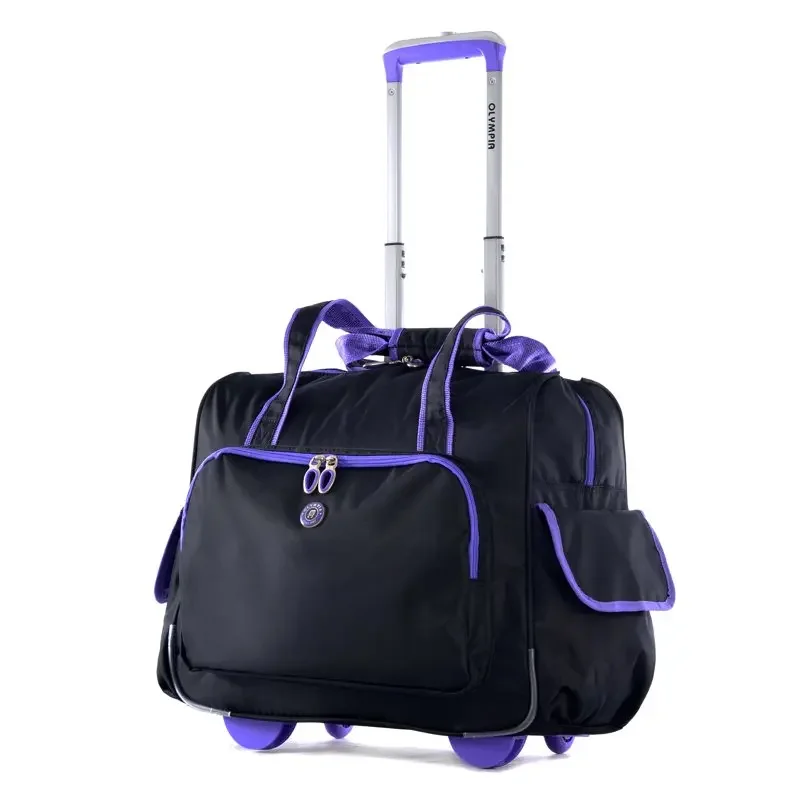 New Travel Trolley Bag Luxurious Fashionable Rolling Overnighter Travel Luggage Carry-on Trolley Bag to Make Travel Easier