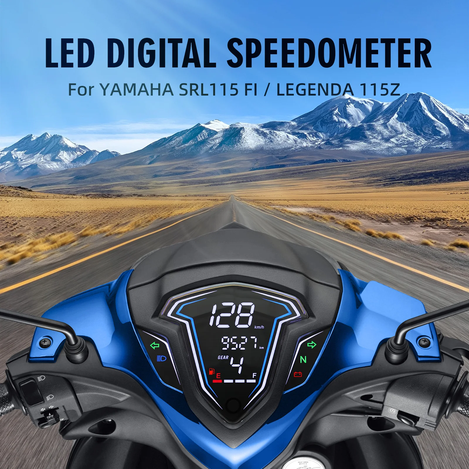 For YAMAHA SRL115 FI for LAGENDA 115Z Motorcycle Instrument Dashboard Digital Speedometer Odometer KMH MPH  Speed Voltage Alarm