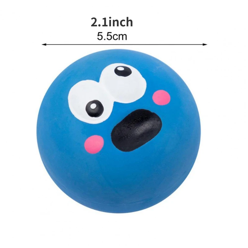 Dog Chew Toy Squeaky Ball Toy Teeth Care Cartoon Big Eye Ball Stress Relief Interactive Trainning