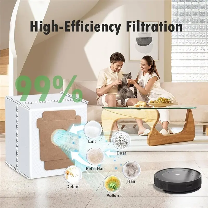 EMECE-Para aspiradora Irobot 115 Combo /115 Combo+, 1 cepillo principal, 6 cepillos laterales, 6 filtros, 4 almohadillas