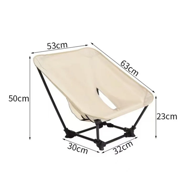 

ABHS-Folding Camping Chair Picnic Hiking Travel Backpack Beach Outdoor Creamy White 1 Piece