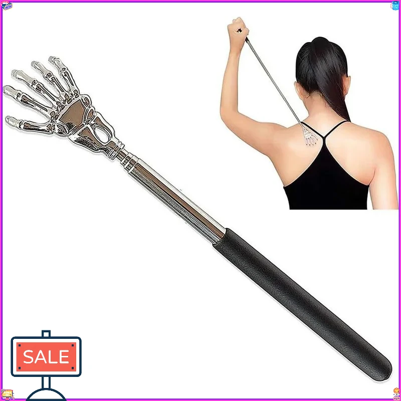 

Домашний массажер, телескопический скелет для ладони, скребок для спины, массажер для похлопывания спины, игрушка с резиновой ручкой, рука призрака, нержавеющая сталь