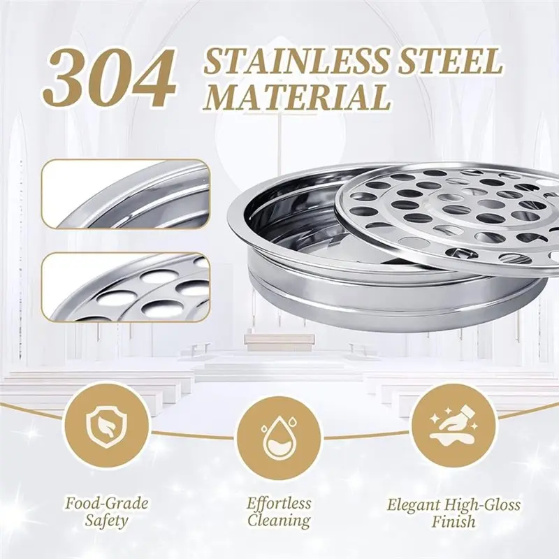AB08-1Pc Stainless Steel Communion Tray 40 Cup For Church