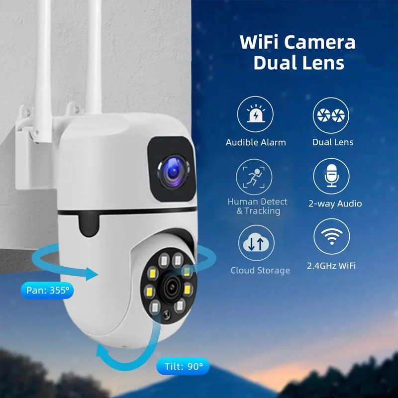 390Eyes 8MP WiFi Outdoor Security Camera 4MP PTZ Camera Motion Detection Auto Tracking Two Way Audio CCTV Surveillance Cameras