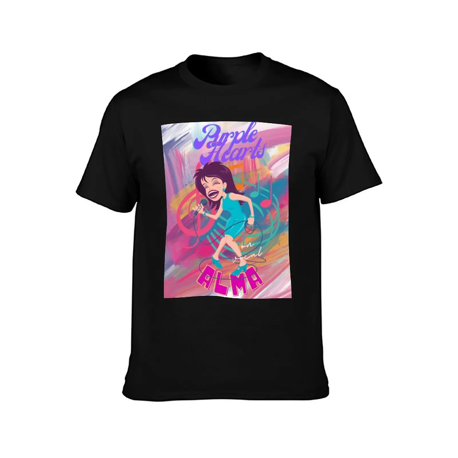 ALMA PURPLE HEARTS VOCAL T-Shirt, Vintage Retro Graphic Tee, Unisex Summer Casual Streetwear Top