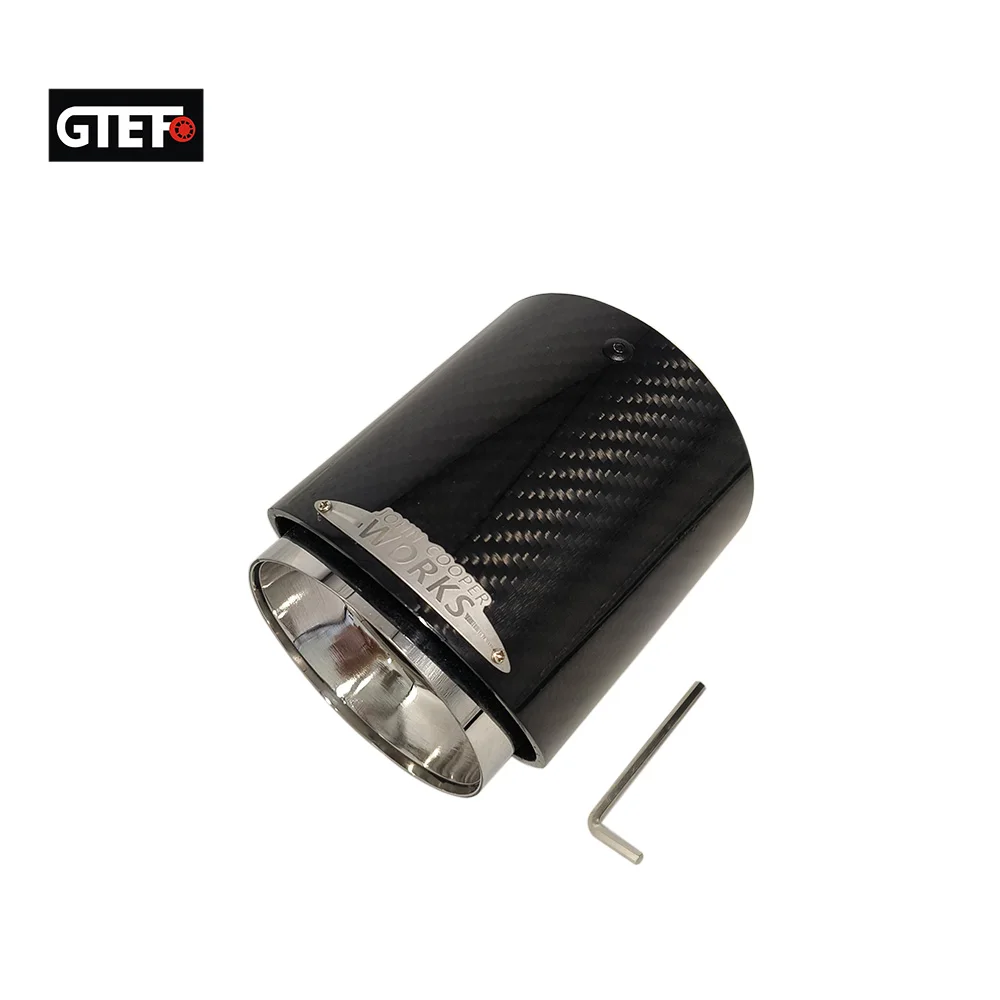 GTEFO Universal Carbon Fiber Car Exhaust Muffler Tip, Compatible with Mini Cooper, Auto Modification Part, Single Exhaust Access