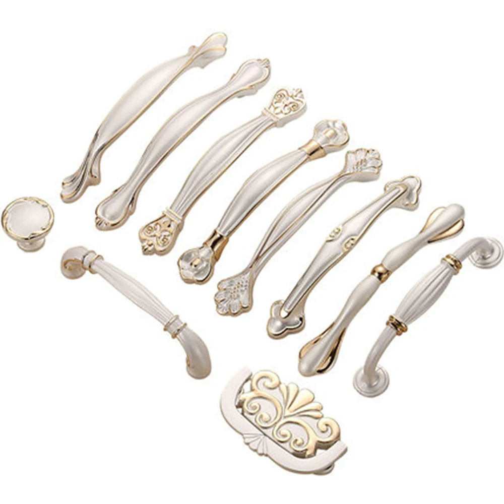 Handles Drawer Cabinet Furniture Kitchen Handles for Cabinet Knob Door Drawer Furniture Kitchen Knob European style Ivory White