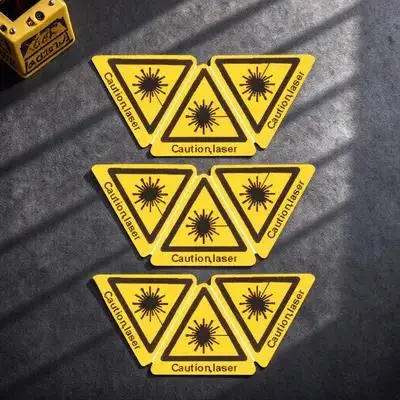 

50pcs Laser Warning Signs Security Stickers Decals Caution Labels Triangle Stickers Adhesive Decals For Safety