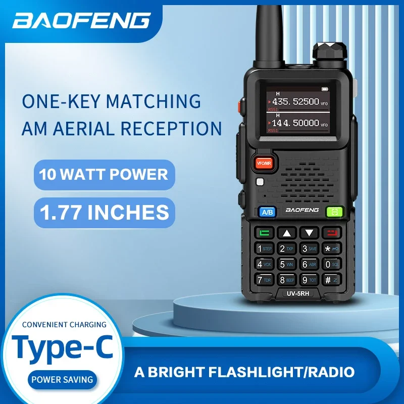 Baofeng-Radio bidireccional para exteriores, dispositivo de comunicación inalámbrica con banda aérea FM, RX, VHF, UHF, codificador, cifrado, tono