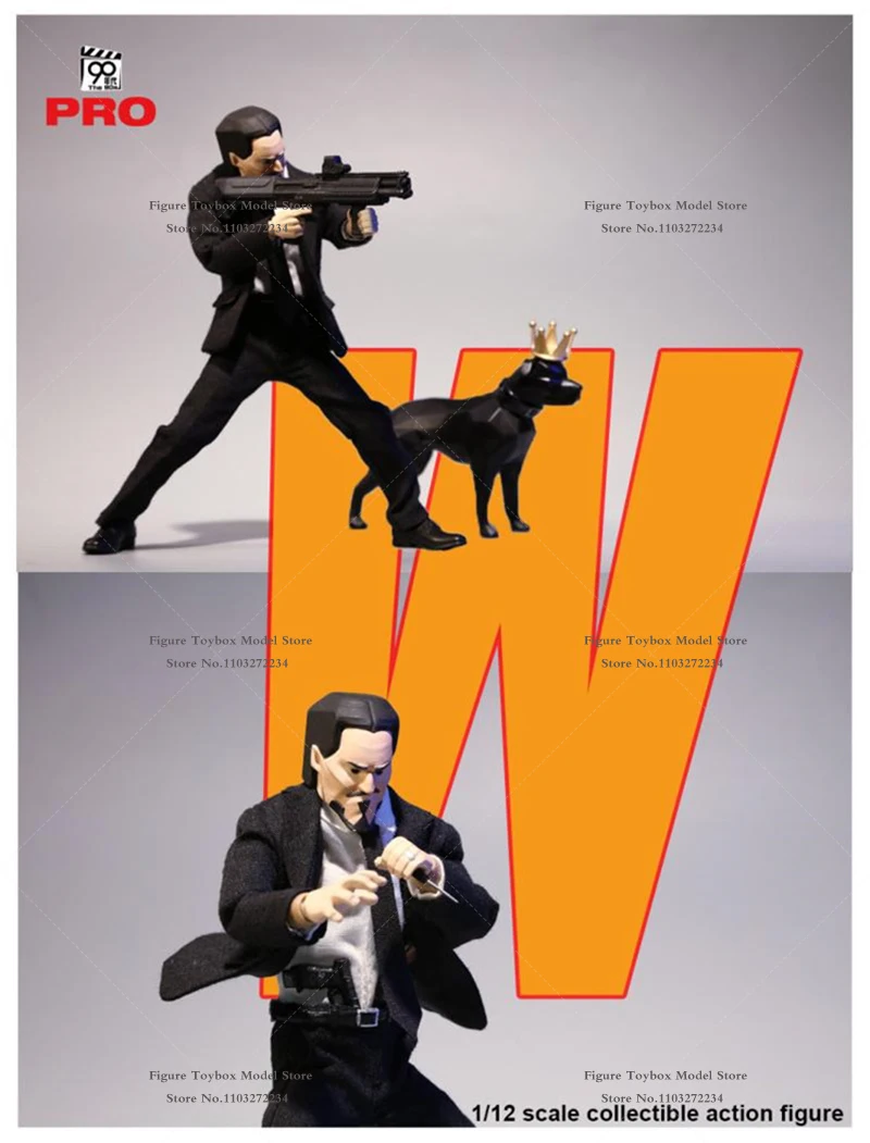 90s Original TH013 Single Figurine Version 1/12 John Wick Anime JW4 Action Figure Mini Dog Model Ornament 6