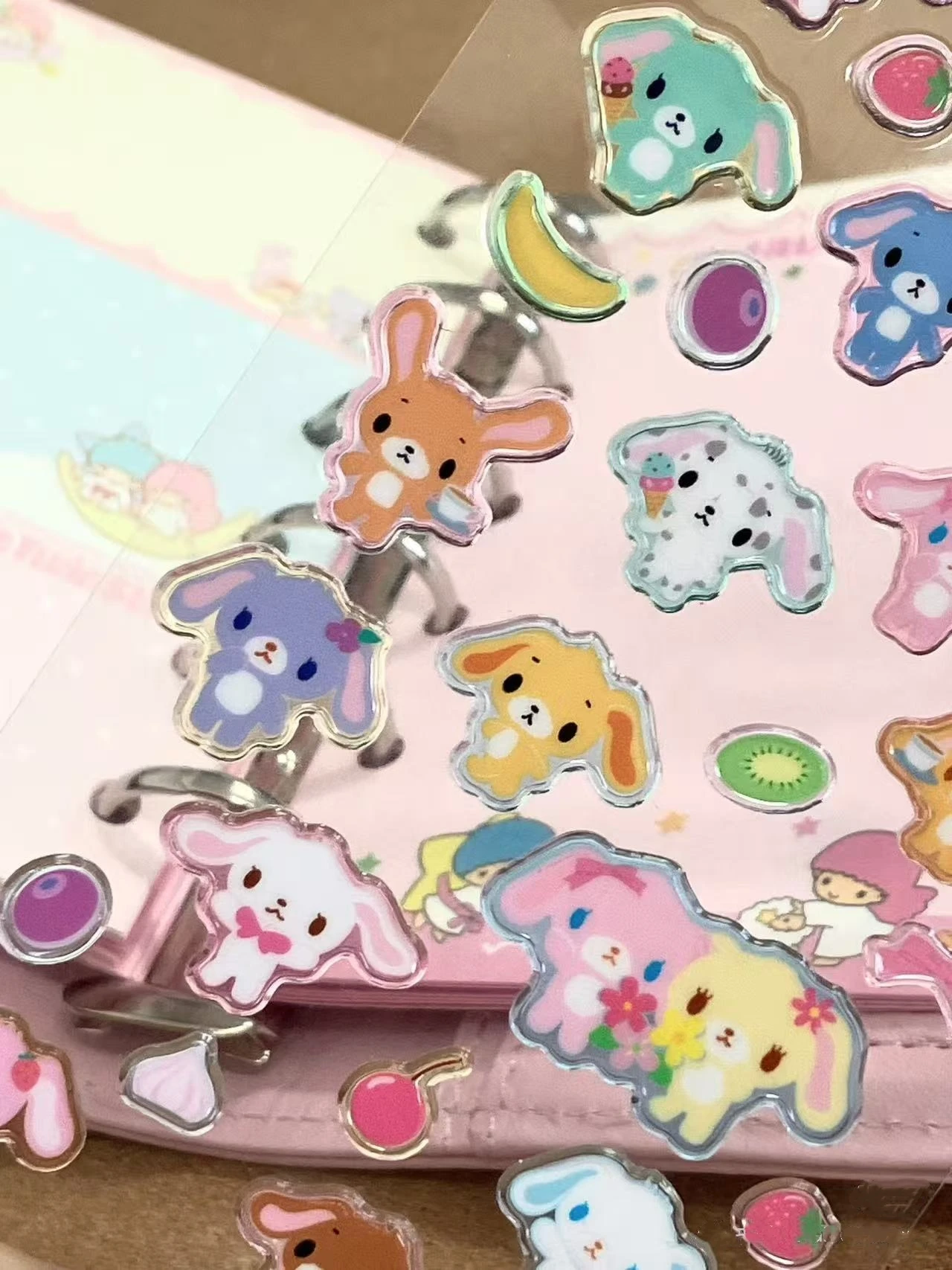 New Sanrio Sugarbunnies 3D transparent Stickers Toy Girl's Diary Decorative Stickers Diy Phone Case Camera Decoration Toys view 3