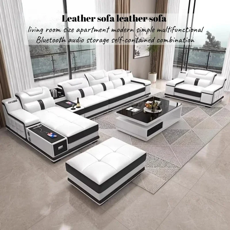 Multifunction Electric Sofa Loveseat Modern White Smart Living Room Power Reclining Electric Sofa Italian Leather Furniture