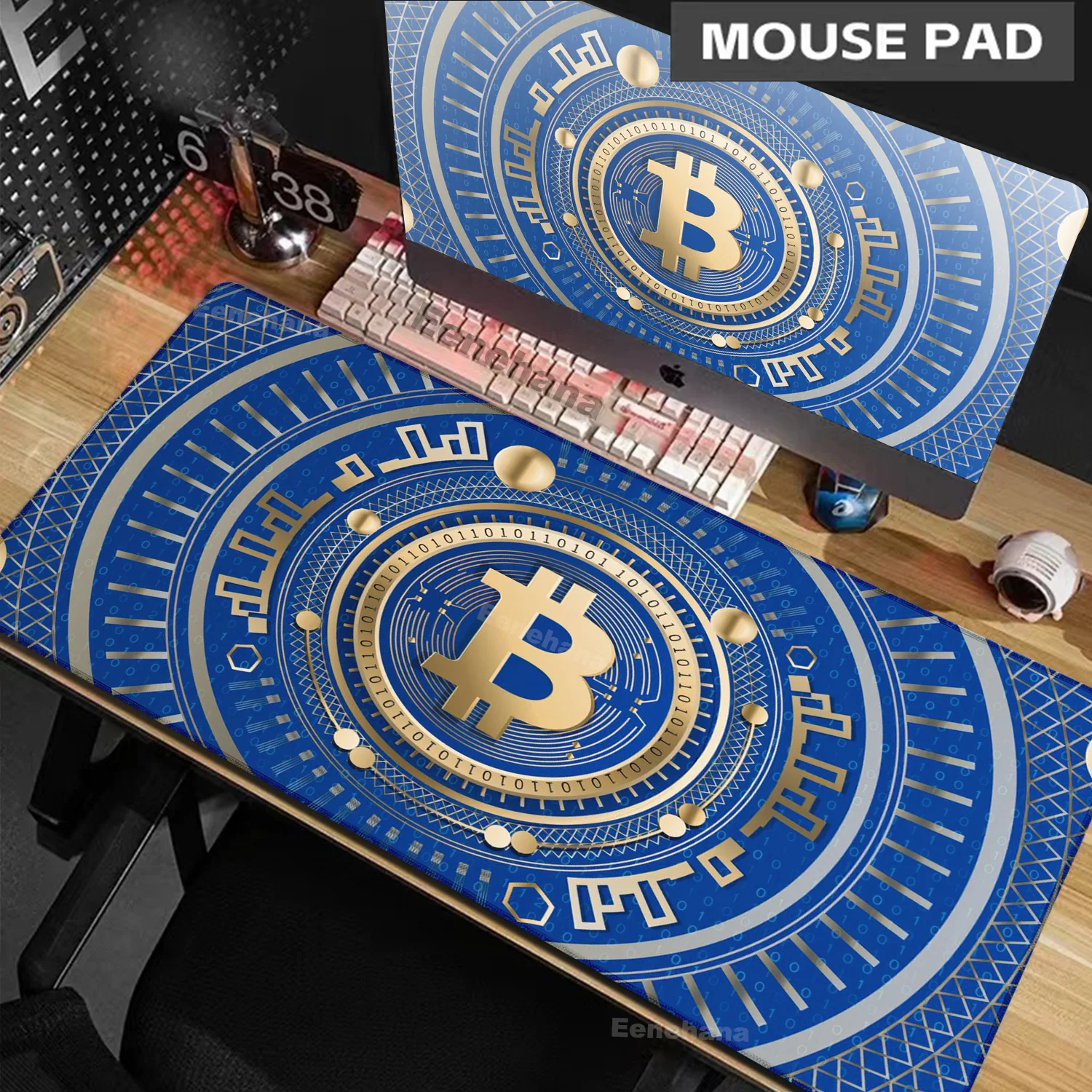 

Gaming Laptops Bitcoin Mouse Pad HD Game Mousepad PC Accessory Desk Mats Design 900X400 Large Mouse Mat Natural Rubber Desk Rug