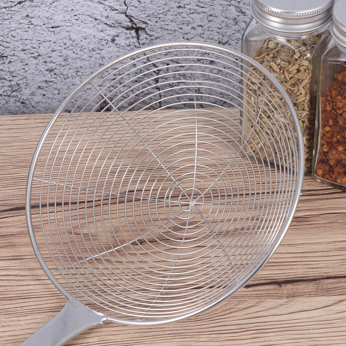 

Stainless Steel Soup Strainer Spoon Long Handle Mesh Colander Oil Filter for French Fries Potatoes Chips Noodles Kitchen