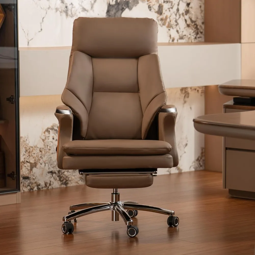 Heated Massage Office Chair with Ventilation, Ergonomic Reclining Leather Executive Chair with Adjustable Tilt & Lumbar