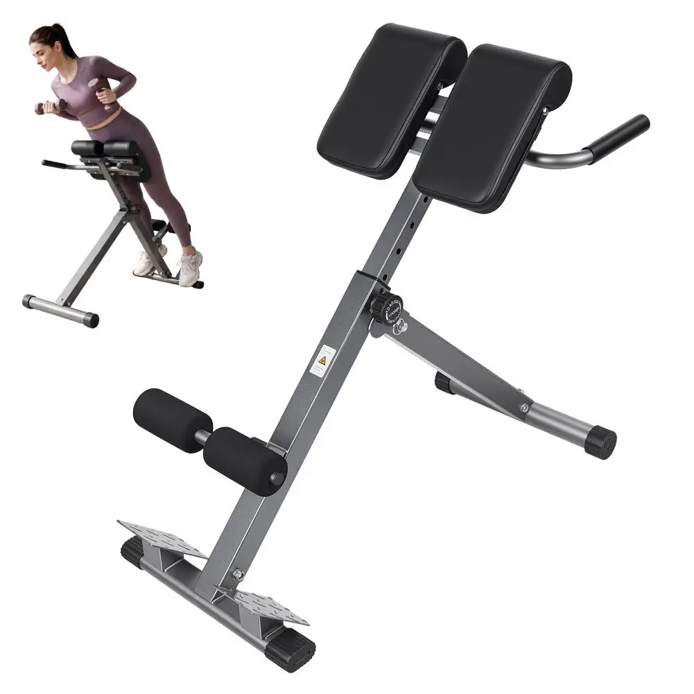 Back Extension Bench Adjustable Roman Chair Foldable Hyperextension Bench 8 Level Height Adjustment Home Gym Fitness Equipment