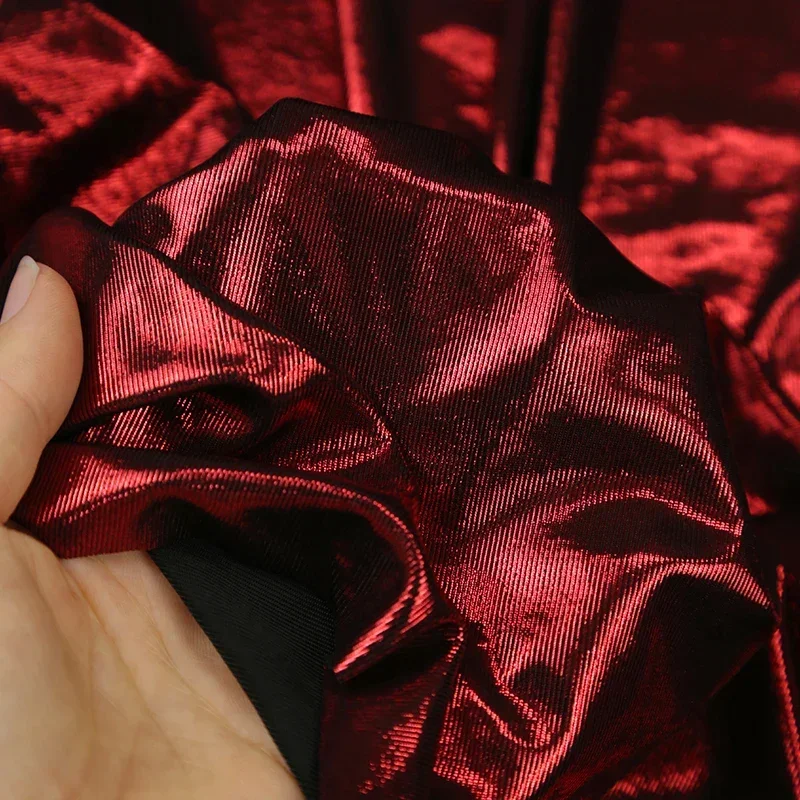 Золотая, серебряная яркая кожаная ткань, ультратонкая мягкая эластичная декоративная ткань для свадебной танцевальной одежды