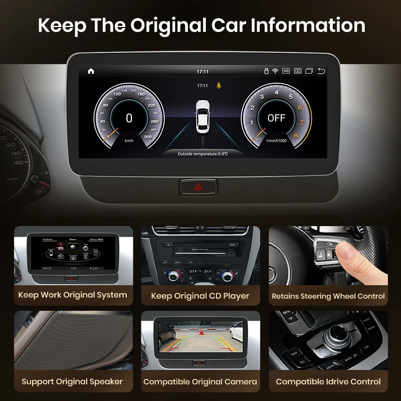Junsun Qualcomm 665 inalámbrico CarPlay Andorid Auto Radio para Audi Q5 2009-2016 sistema inteligente estéreo GPS Navi Autoradio 6