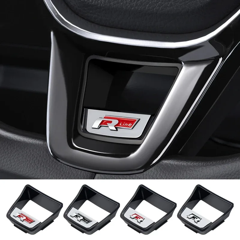 Декоративная наклейка на руль с логотипом RLine подходит для Volkswagen Passat GTI Polo Golf Scirocco Jetta Tiguan.