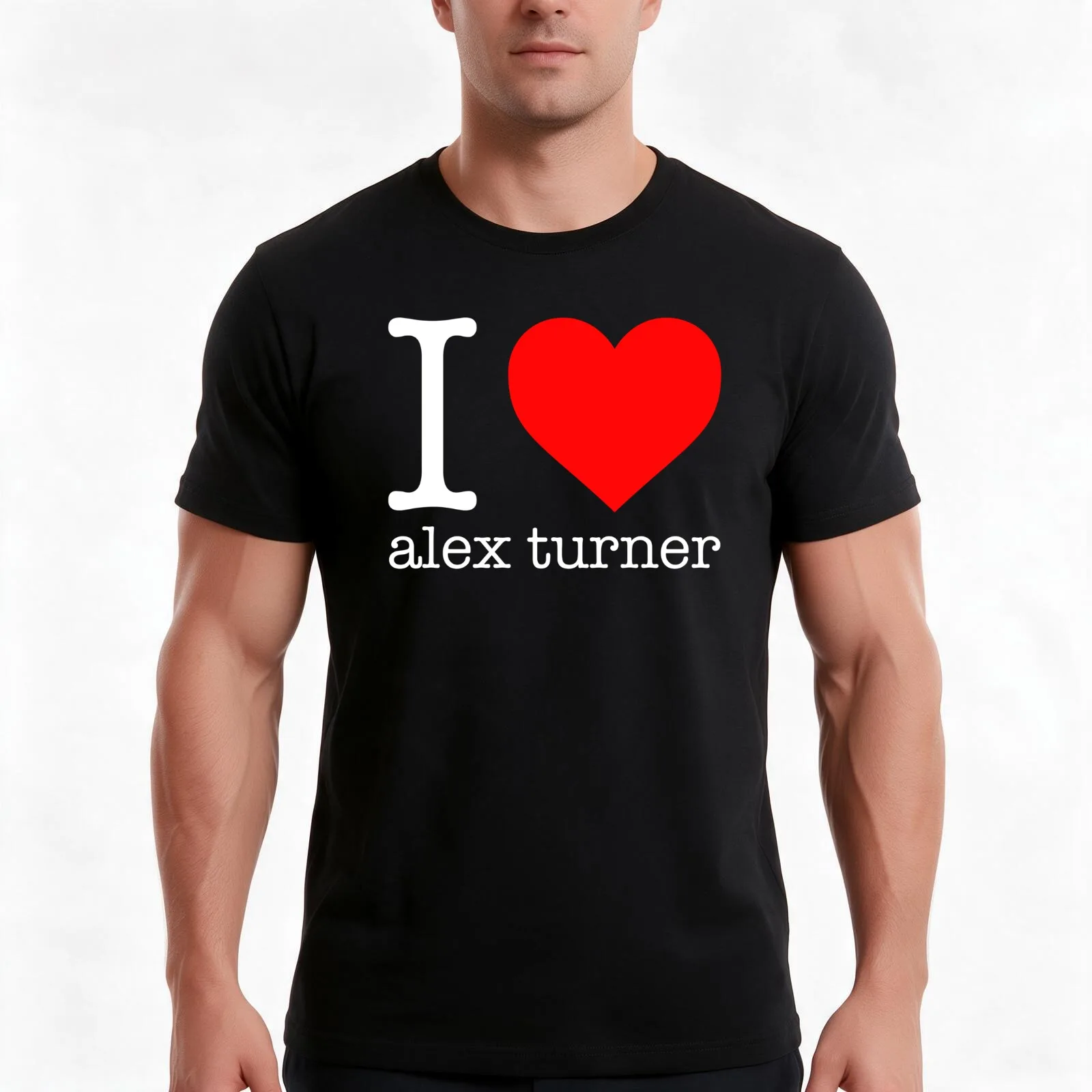 I love alex turner T-Shirt, Summer Casual Cotton Tee, Oversized Streetwear Tops, Vintage Graphic Print, Loose Fit Short Sleeve