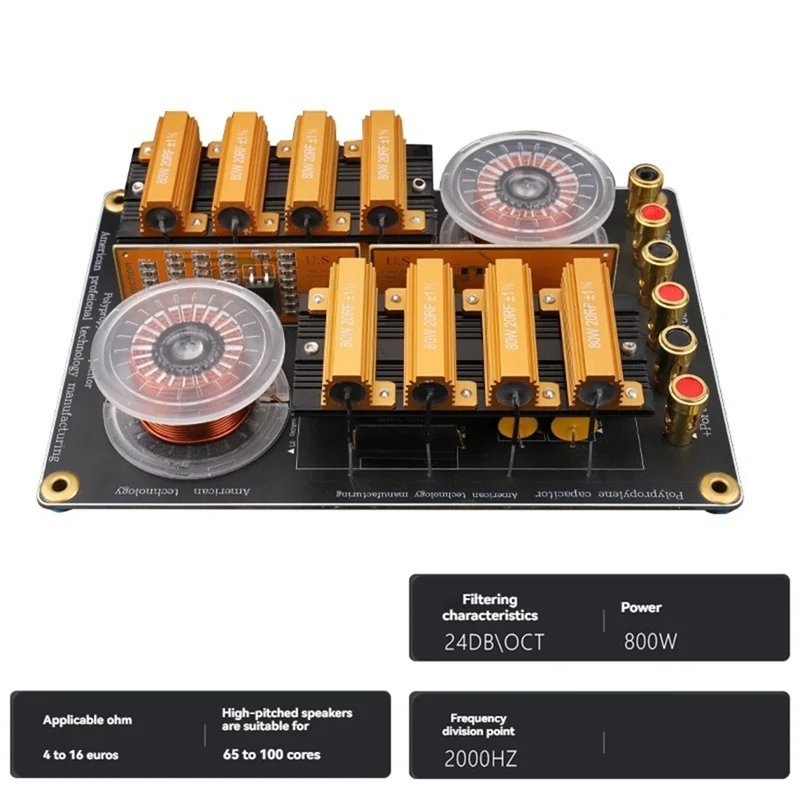 A73E-Hoge Druk Dual Tweeter Crossover 2 Weg 800W Tweeter Luidspreker Divider Audio Hi-Fi Hoge Crossover Board 2000Hz