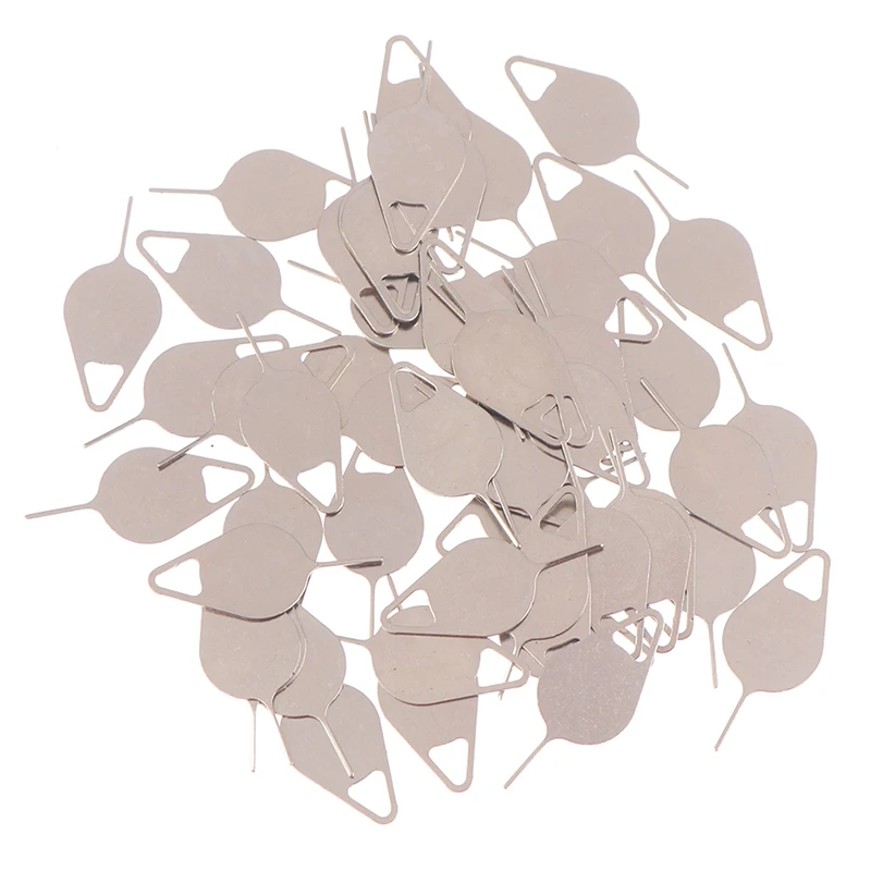 （Summer6）50 Pcs Sim Card Tray Removal Eject Pin Key Tool Stainless Steel Needle