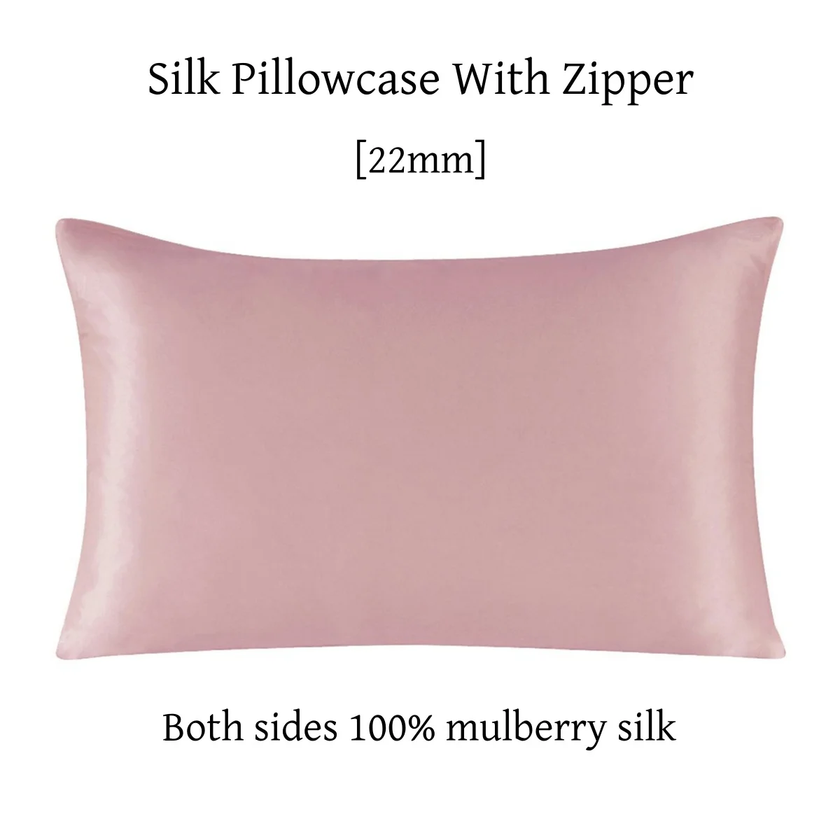 22 Momme Silk Zipper Pillowcase 1pc 100% Nature Mulberry Silk Muticolor Pillow Case For Healthy Standard Queen King
