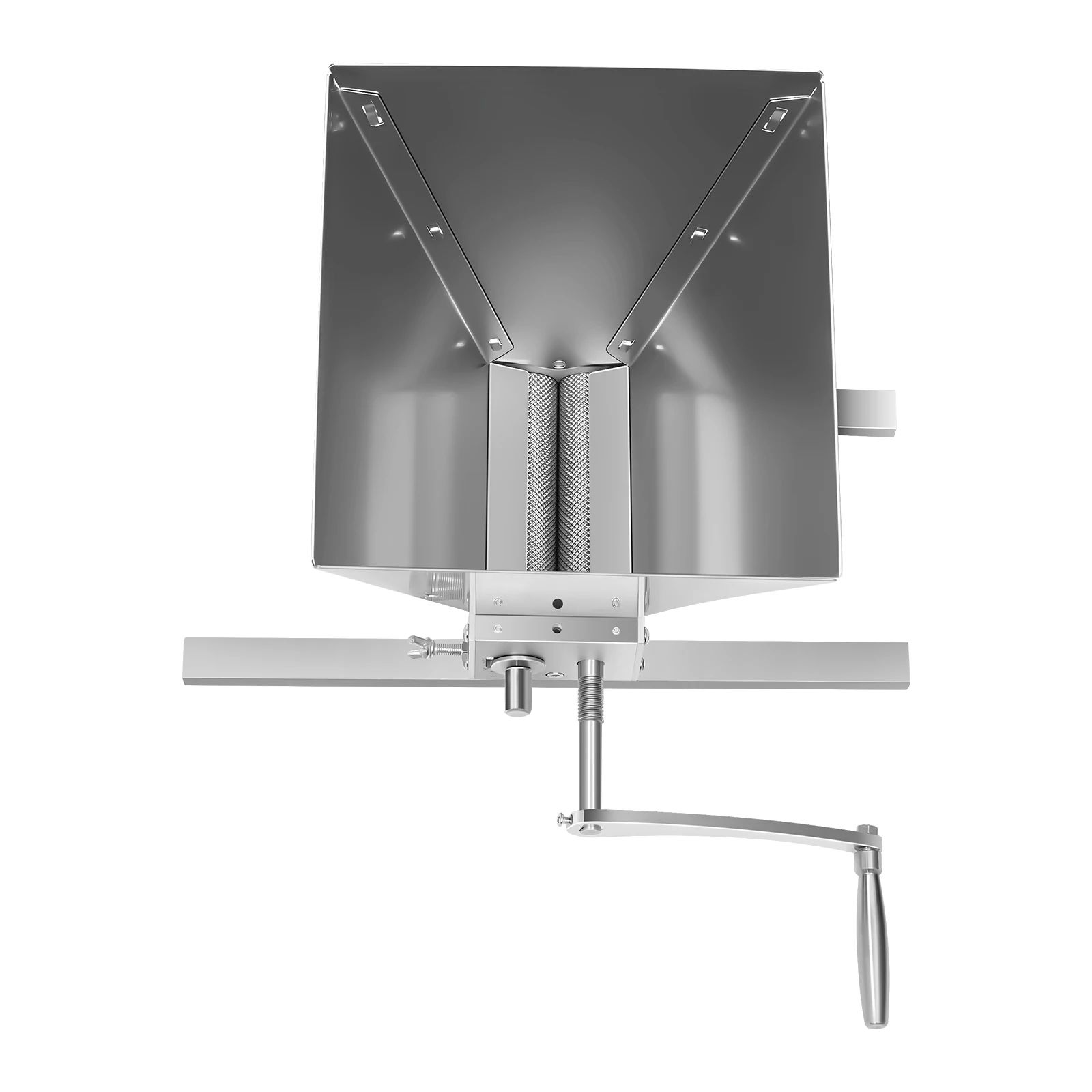 4L Getreidemühle mit Trichter, Edelstahlwalzenmühle, einstellbarer Abstand 0,1-2,5 mm, manuell oder mit Bohrmaschine bedienbar, für Hausbrauen von Gerste – Detail 11