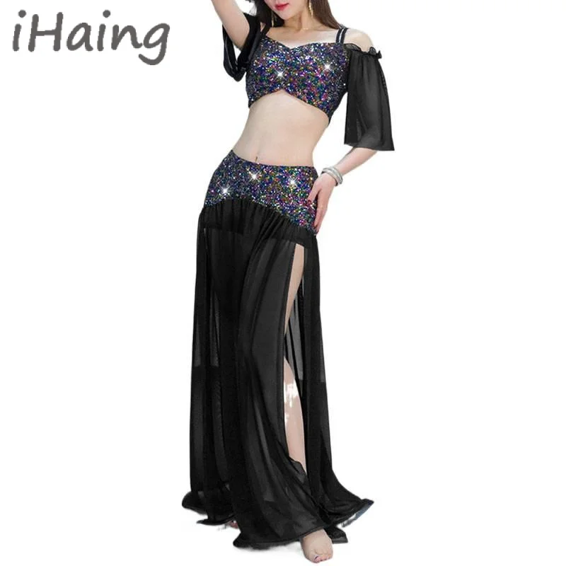 Women Oriental Belly Dance Crop Top Skirt Suit Adult Elegant Practice Bellydance Performance Costume Lady Lesson Wear Outfit