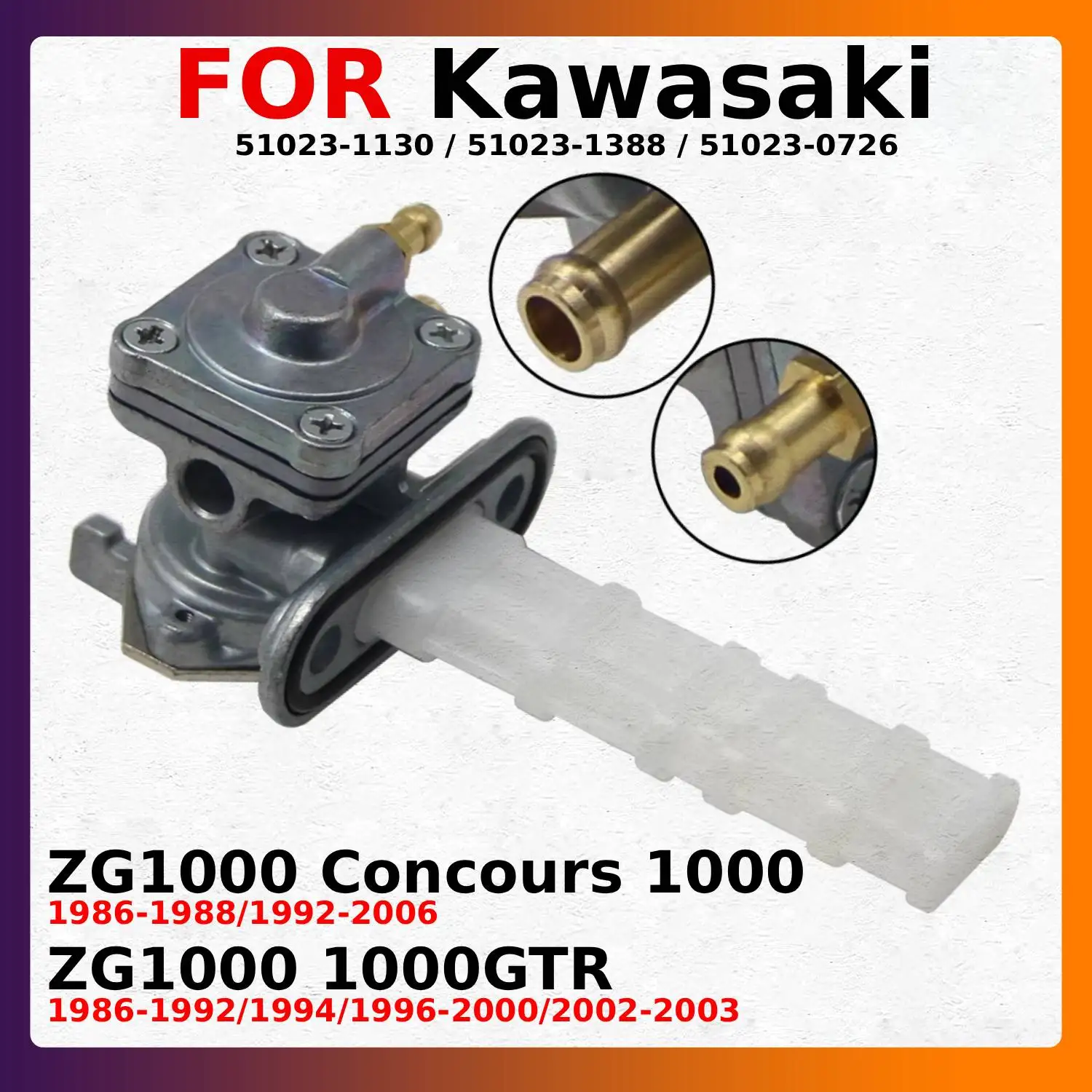 

Motorcycle Gas Fuel Petcock Tap Valve Switch For Kawasaki ZG1000 Concours 1000 1000GTR OEM:51023-1130 51023-0726 51023-1388