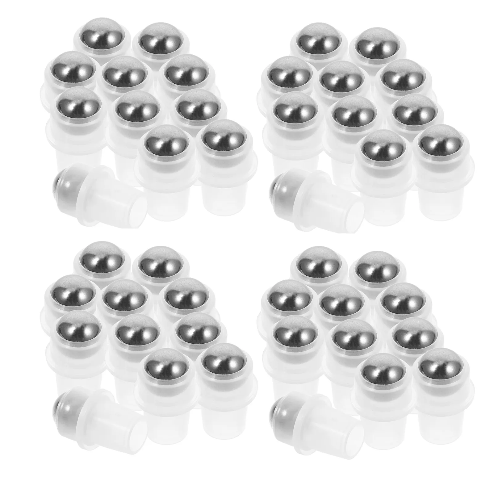 

50 шт. прозрачных роликовых вставок для флаконов, герметичные, из нержавеющей стали, гладкие металлические роликовые насадки для самостоятельного изготовления парфюмерии и эфирных масел