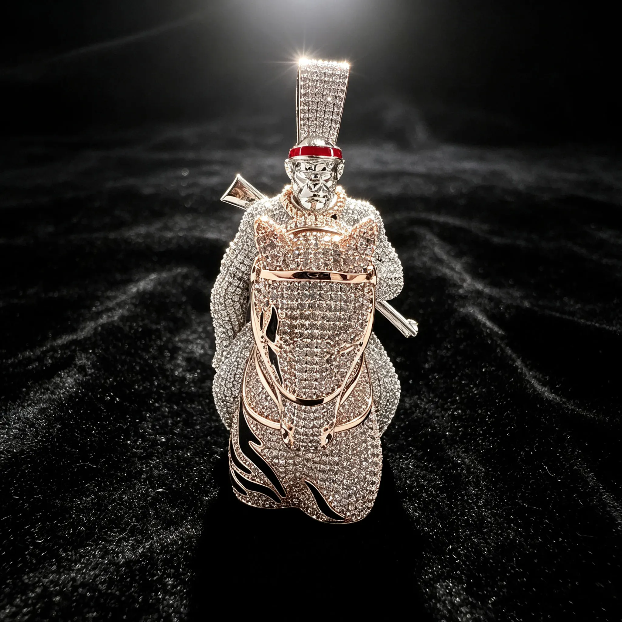 LYEE CYEE Luxury Hip Hop Style Yuan Ma Combination Gorilla Animal Pendant Can Be Paired with Cuban Chain Rap Singer Street Party Decoration Exquisite Jewelry Valentine's Day/Commemorative Gift Birthday Gift Holiday Gift Best Gift for Boyfriend