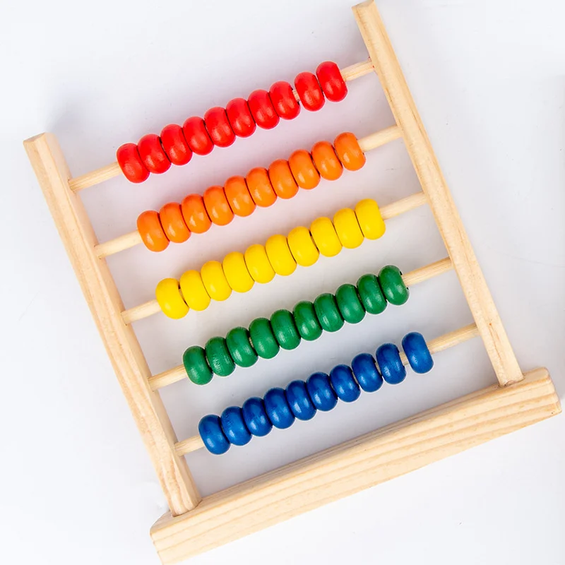 Gỗ Mini Bàn Tính Trẻ Em Đầu Toán Học Đồ Chơi Số Đếm Tính Hạt Bàn Tính Montessori Đồ Chơi Giáo Dục