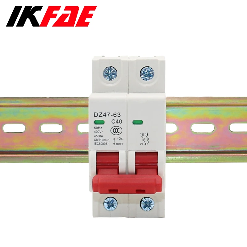 Din Rail Mini Circuit Breaker 1P 2P 3P 4P AC 400V MCB 6A 10A 16A 20A 25A 32A 40A 50A 63A   Household Circuit Air Switch DZ47-63