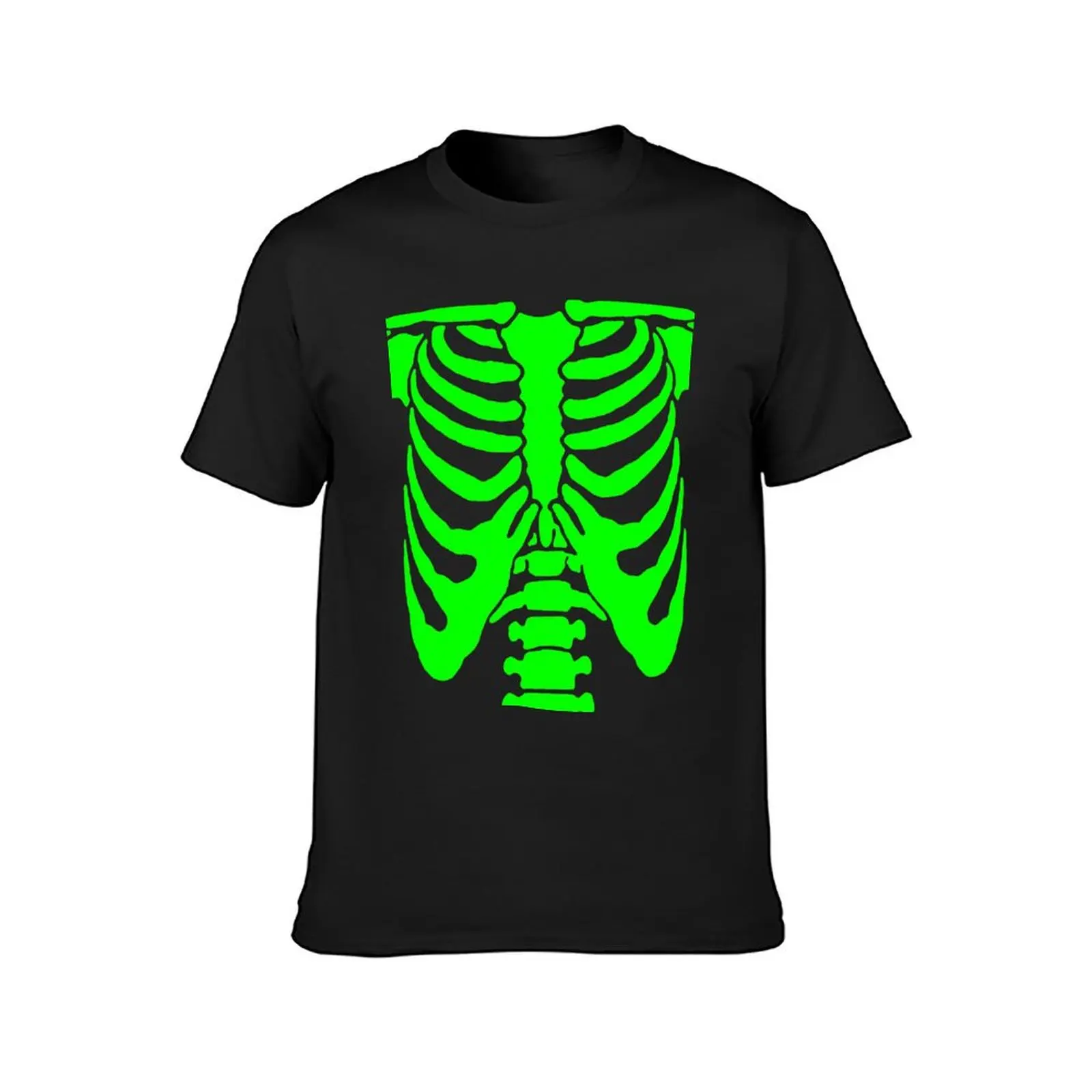 green ribcage shirt neon design png T-Shirt summer clothes cute clothes customizeds Men's t-shirts