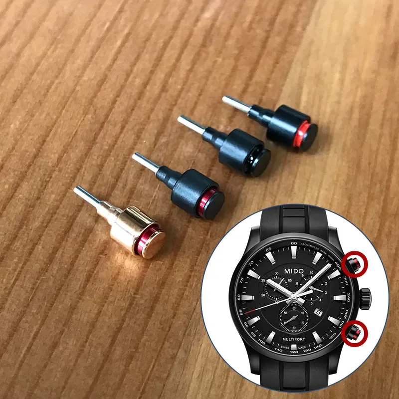 

Carbon Fibre + Steel Pusher Button for MIDO Multifort 42mm M005.417 Quartz Watch Parts