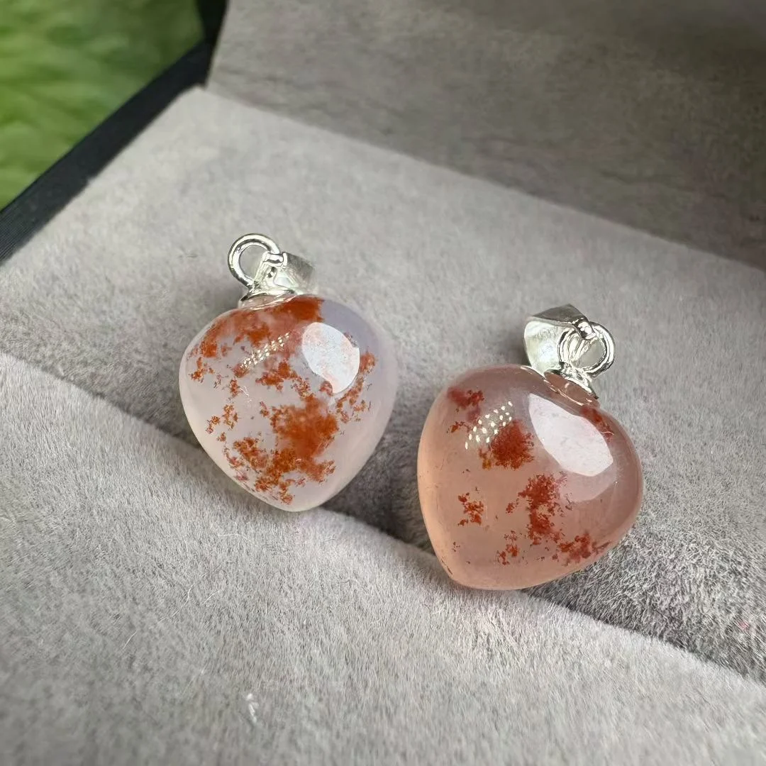 

1 шт. Fengbaowu натуральный киноварь агат сердце кулон стерлингового серебра 925 пробы Рейки целебный камень модные украшения подарок для женщин мужчин