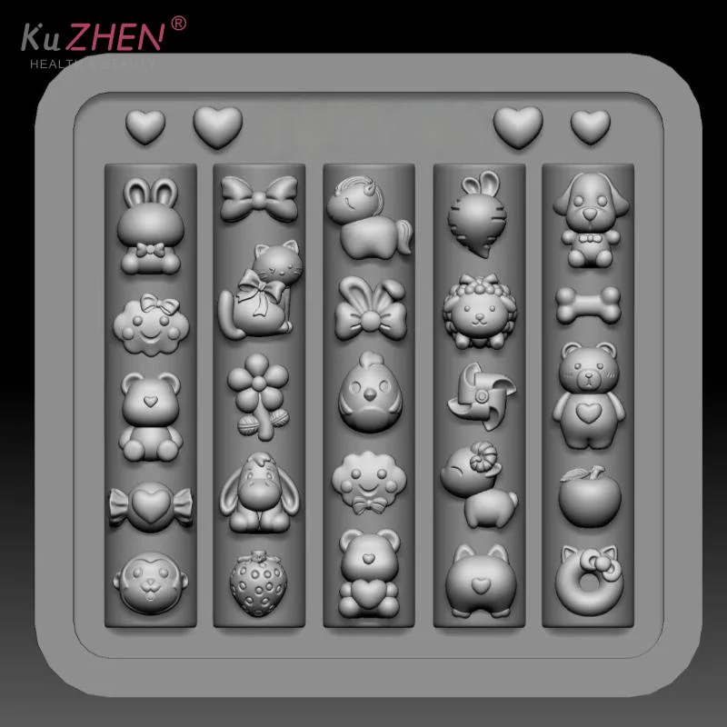 Moule à ongles 3D en Silicone, animaux mignons de dessin animé, bricolage, conception de fruits, moule Transparent, outils de conception de manucure, décoration Nail Art