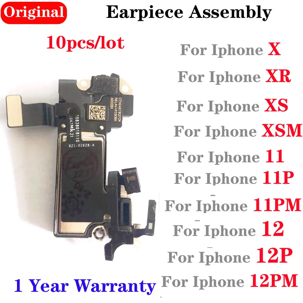 10pcs AAA Original Earpiece Flex Cable for IPhone X XR XS Max 1112 Pro Max Mini Proximity Light Sensor NO Face ID Assembly raptic clearvue для iphone 12 mini 491525